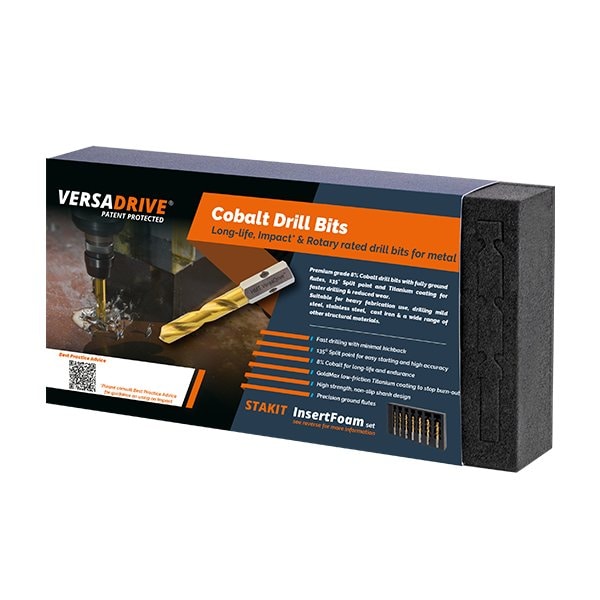 Versadrive HMT Cobalt Drill InsertFoam Set: 10.2, 11.5, 12, 13, 14, 16, 18mm 209010-SET7 - main